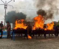 Terbukti Bawa Virus, 45 Ton Bawang Merah dan 26 Karung Pakaian Bekas Hasil Penyelundupan Dimusnahkan