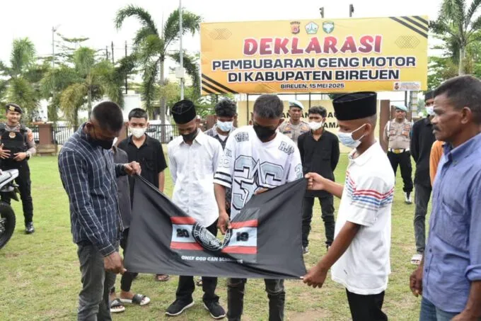 Polres Bireuen Gelar Deklarasi Pembubaran Geng Motor