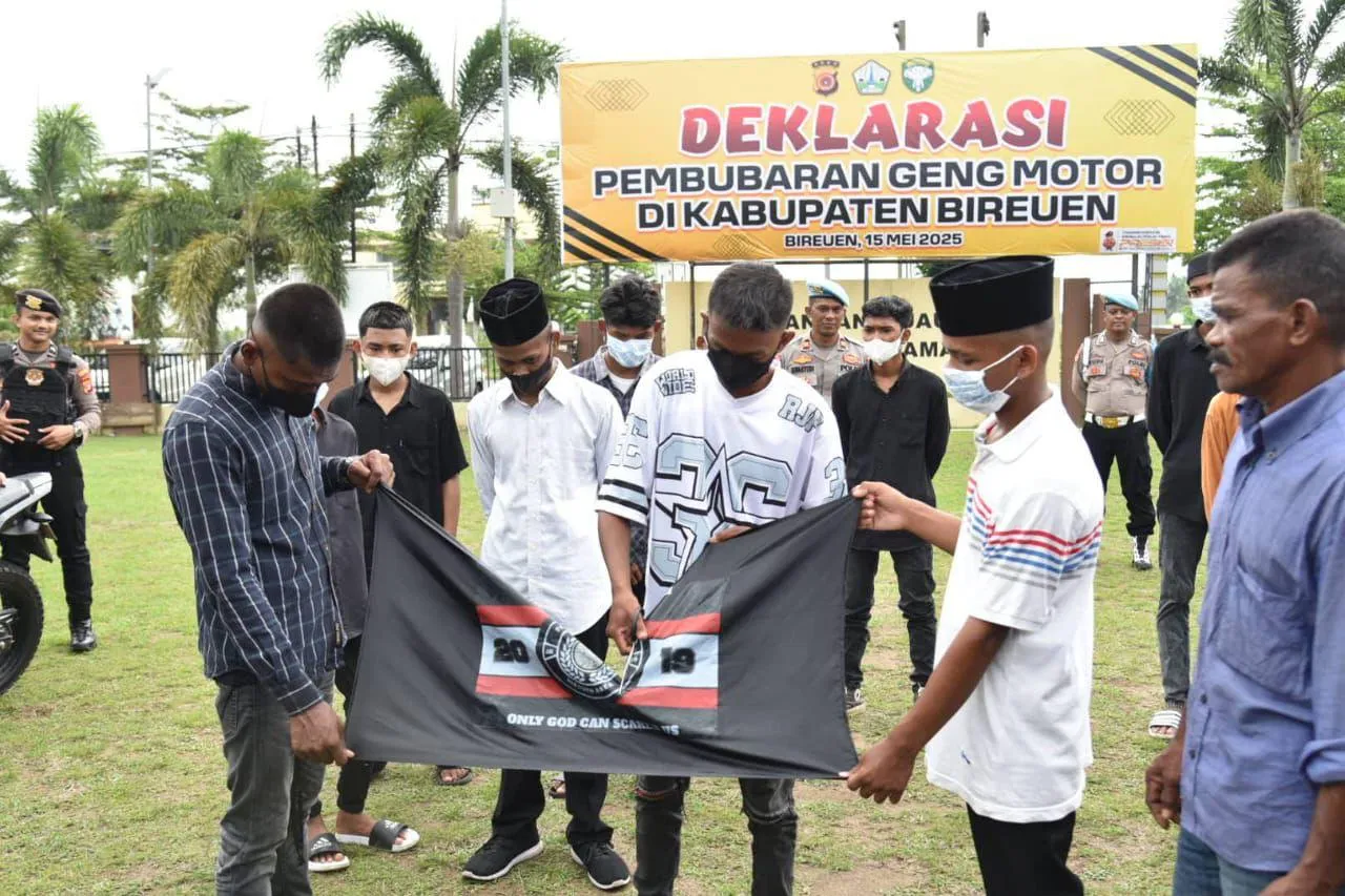 Polres Bireuen Gelar Deklarasi Pembubaran Geng Motor