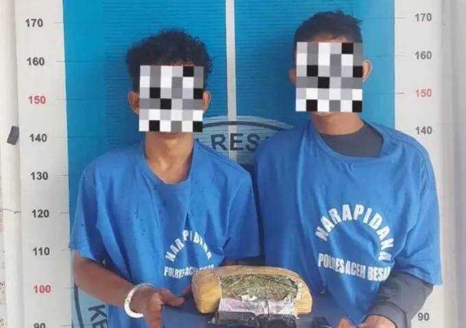 Edarkan Ganja, Dua Warga Aceh Besar Dibekuk Polisi