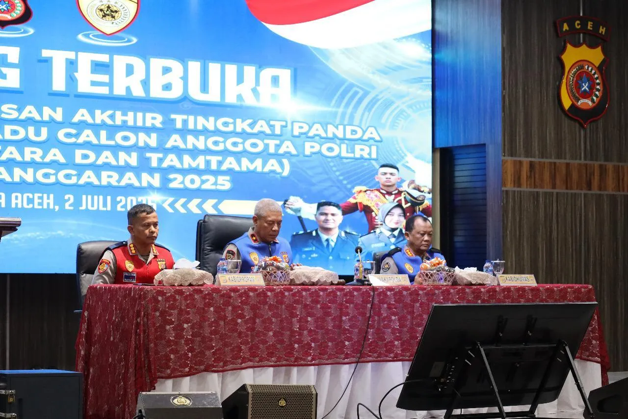 Wakapolda Aceh Pimpin Sidang Kelulusan Calon Akpol, Bintara, dan Tamtama Tahun 2025