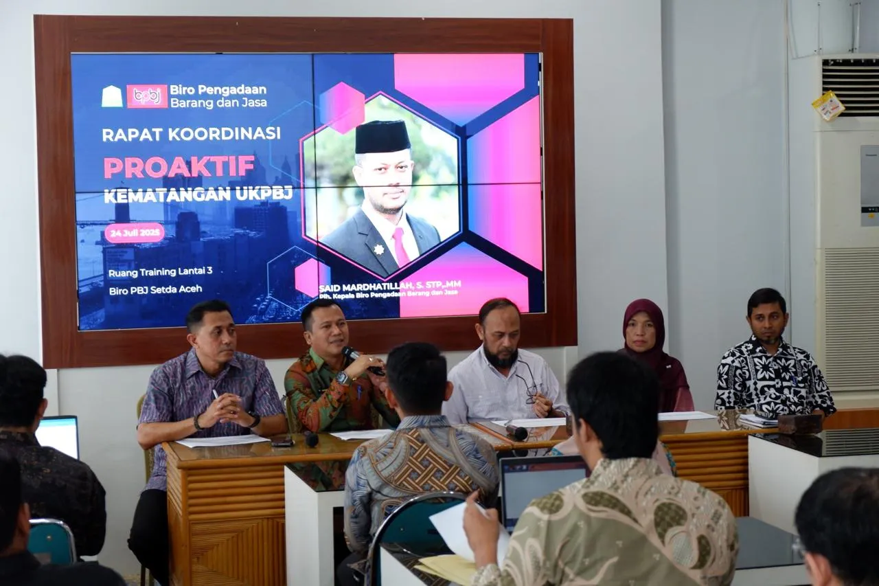 Biro PBJ Setda Aceh Gelar Rakor, Guna Dorong Penguatan UKPBJ Kabupaten/Kota se-Aceh