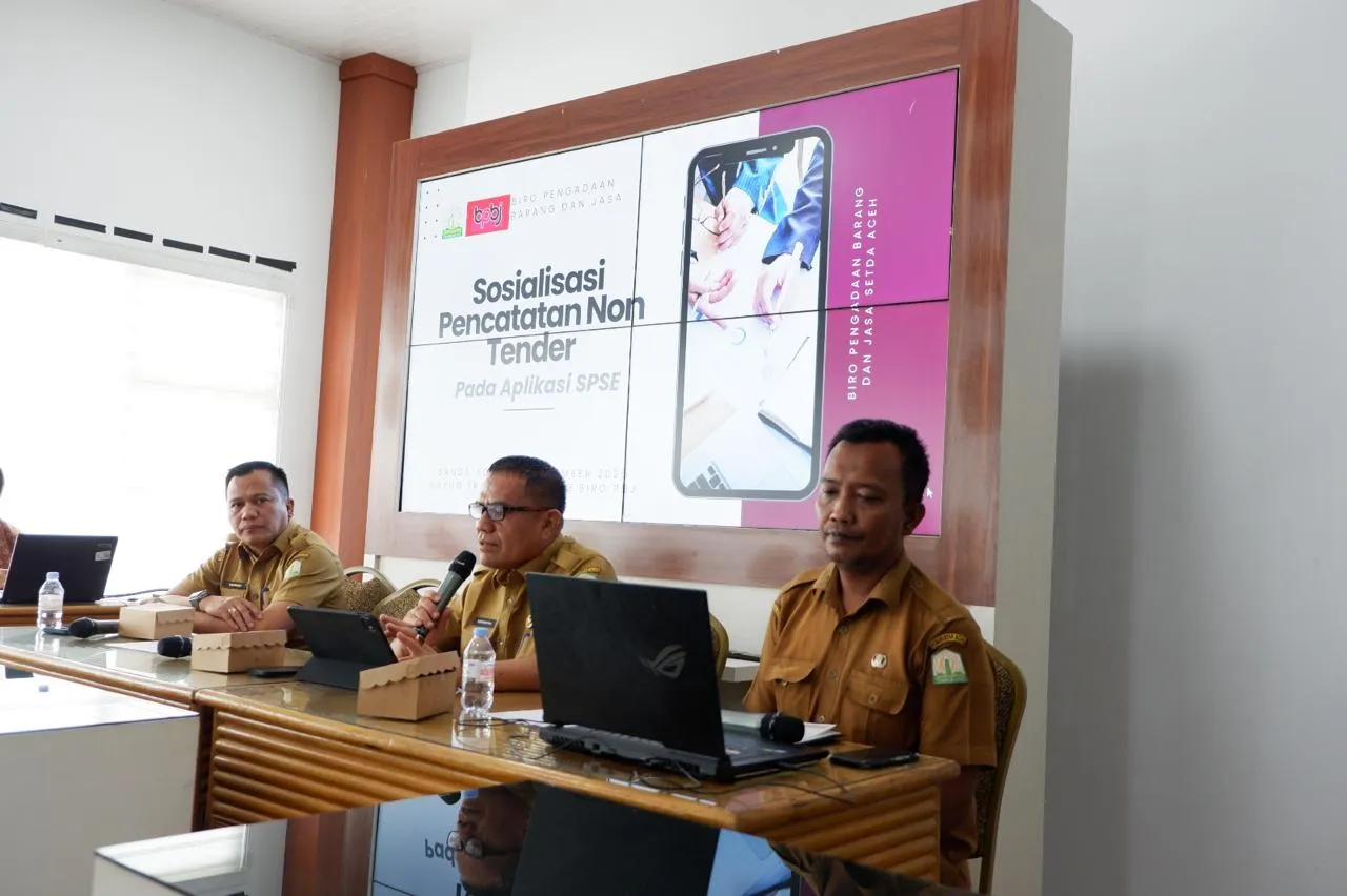 Biro PBJ Setda Aceh Gelar Sosialisasi Pencatatan Non Tender di SPSE