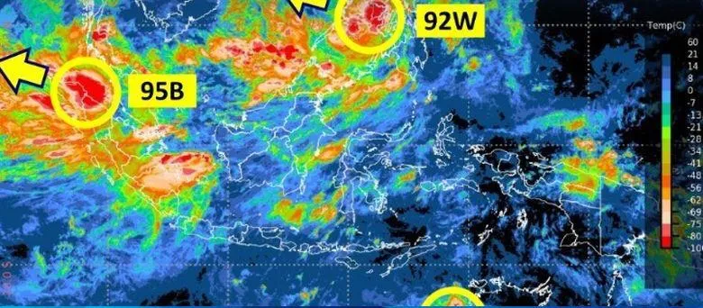 BMKG Peringatkan Potensi Cuaca Ekstrem Dampak Bibit Siklon Tropis 95B di Aceh dan Sumatera