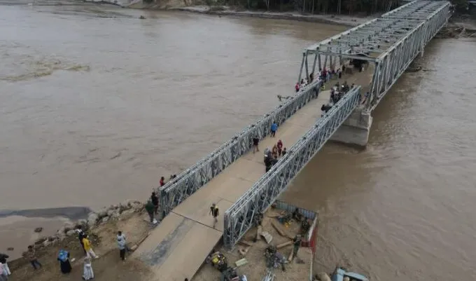Jembatan Bailey Teupin Mane Rampung, Akses Bireuen-Bener Meriah Kembali Pulih
