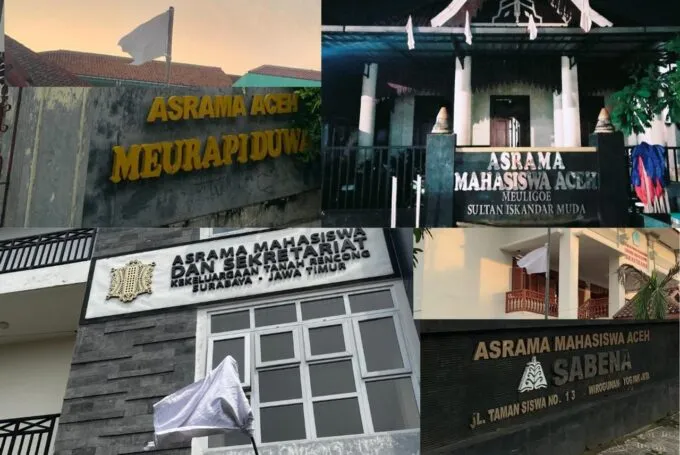 Mahasiswa Aceh di Pulau Jawa dan Sumatera Kompak Kibarkan Bendera Putih