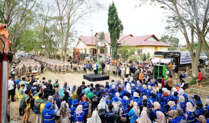 Didampingi Wagub, Mendagri Pimpin Apel Satgas Percepatan Pemulihan Pascabencana di Aceh Tamiang