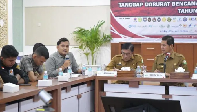Sekda Aceh Terima Aliansi Mahasiswa, Paparkan Progres Penanganan Bencana