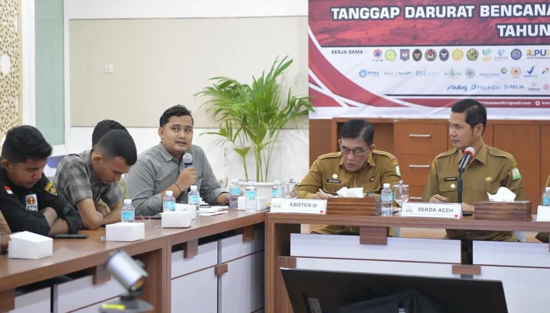 Sekda Aceh Terima Aliansi Mahasiswa, Paparkan Progres Penanganan Bencana