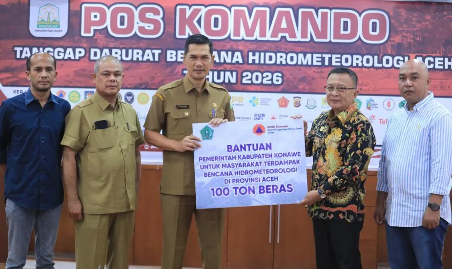 Pemkab Konawe Salurkan Bantuan 100 Ton Beras untuk Korban Bencana Aceh