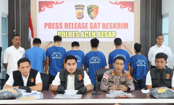 Polres Aceh Besar Ungkap Kasus Curanmor di Enam Kecamatan, 12 Tersangka Diamankan