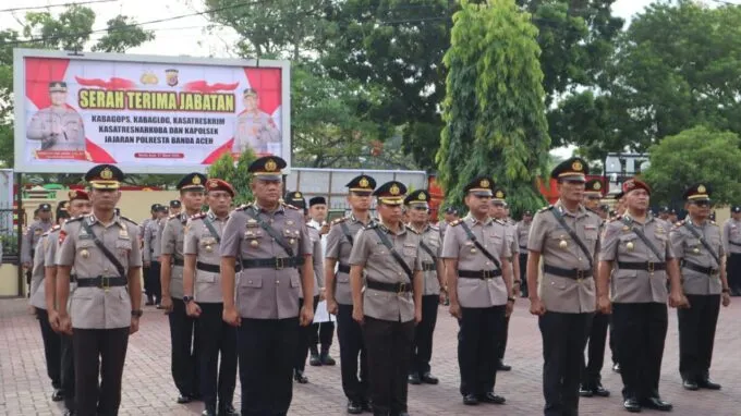 Rotasi Besar di Polresta Banda Aceh, Sejumlah Kabag, Kasat dan Kapolsek Disertijab