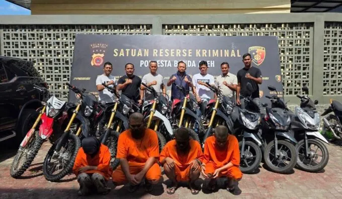 Pasutri Penadah Motor Curian Dibekuk, Polisi Bongkar Jaringan Curanmor di Banda Aceh