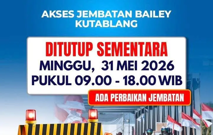 Besok, Jembatan Bailey Kutablang Kembali Ditutup Sementara