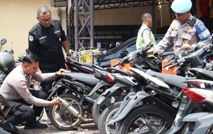 Poresta Banda Aceh Sita 80 Sepeda Motor Knalpot Brong Selama Juli 2026