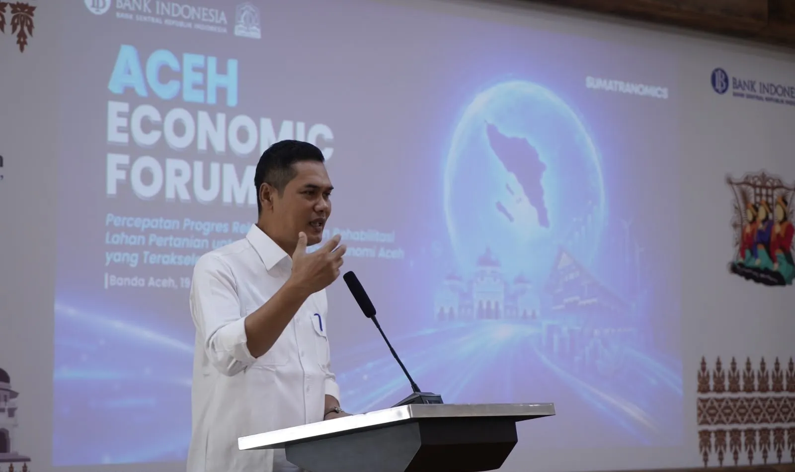 Hadiri Aceh Ekonomic Forum, Sekda Aceh Dorong Percepatan Rehabilitasi Lahan Pertanian